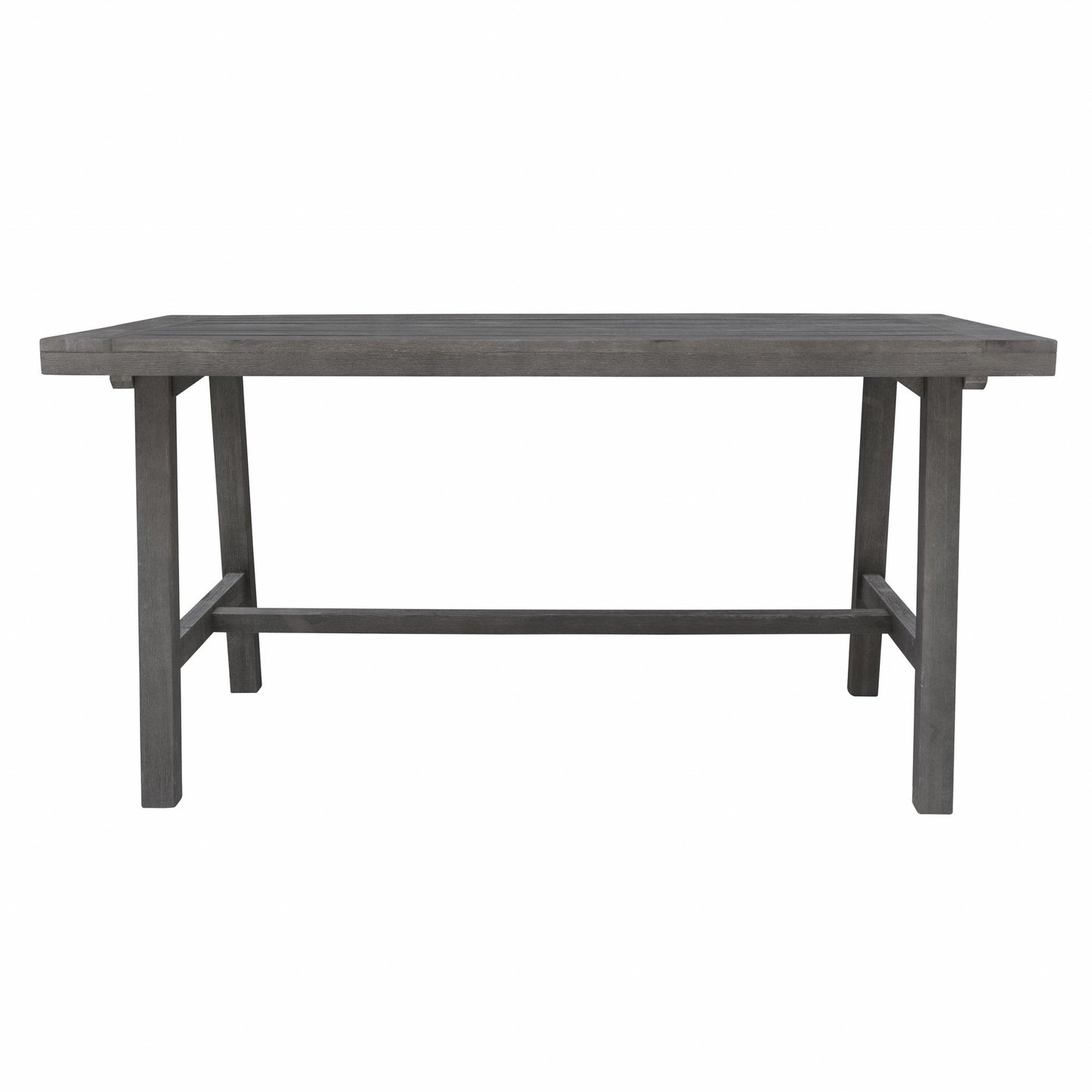 HomeRoots Dining Table With Leg Support in Dark Grey Finish