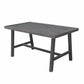 HomeRoots Dining Table With Leg Support in Dark Grey Finish