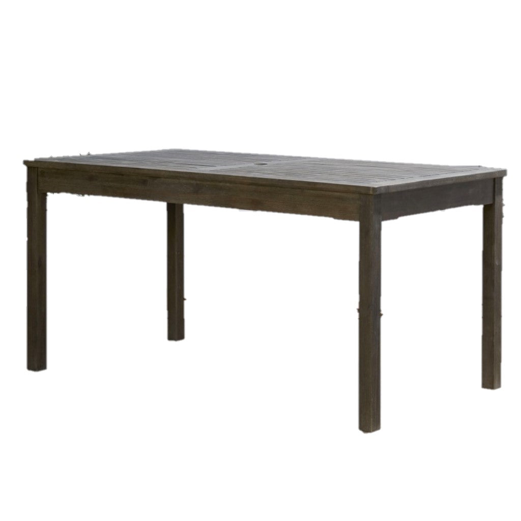 HomeRoots Dining Table With Straight Legs in Distressed Grey Finish