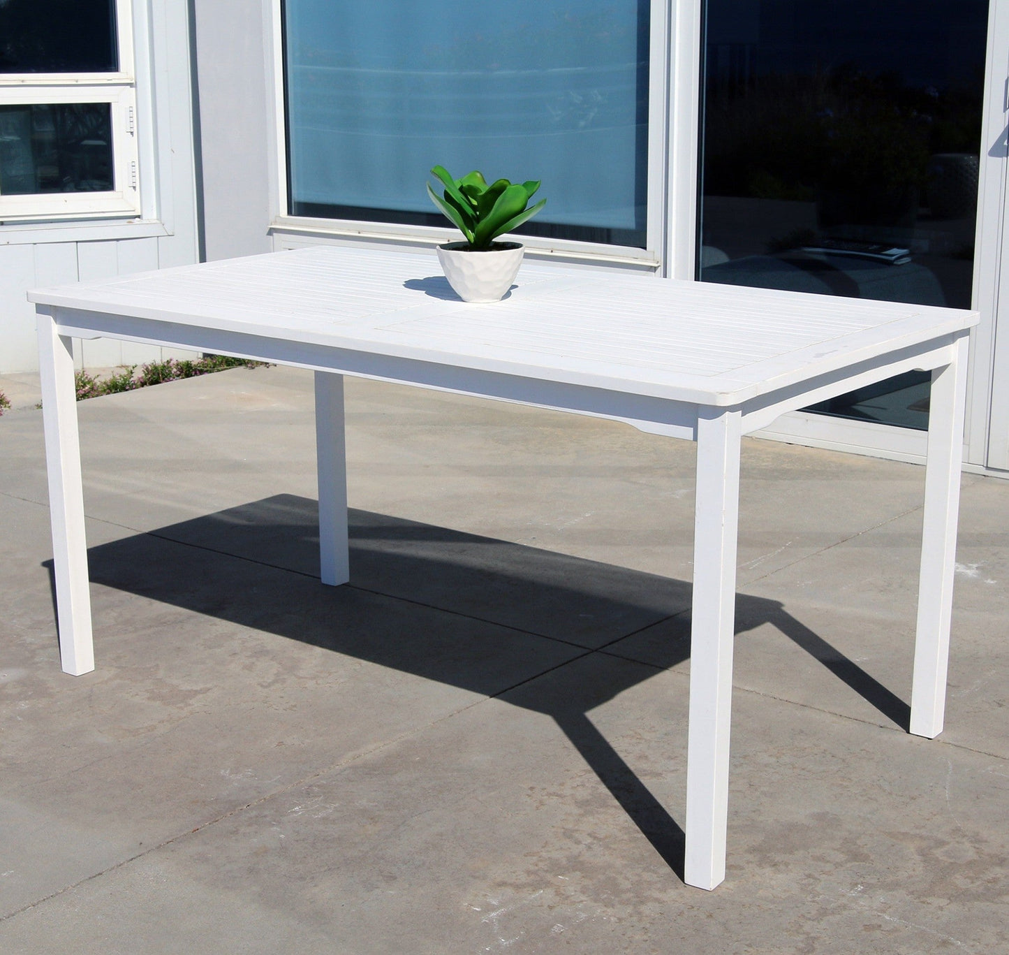 HomeRoots Dining Table With Straight Legs in White Finish