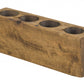 HomeRoots Distressed Maple Stain 4 Hole Sugar Mold Candle Holder