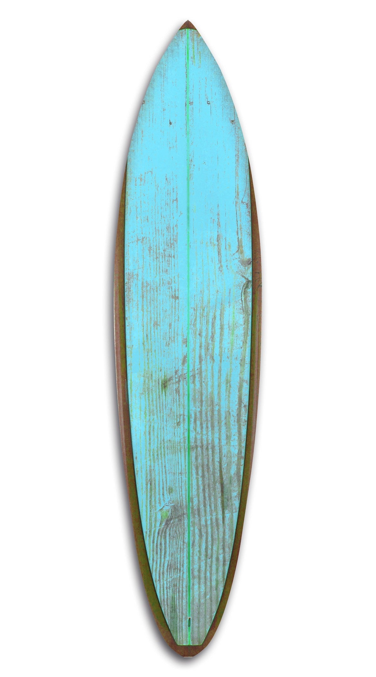 HomeRoots Distressed and Rustic Aqua Surfboard Wood Panel Wall Art