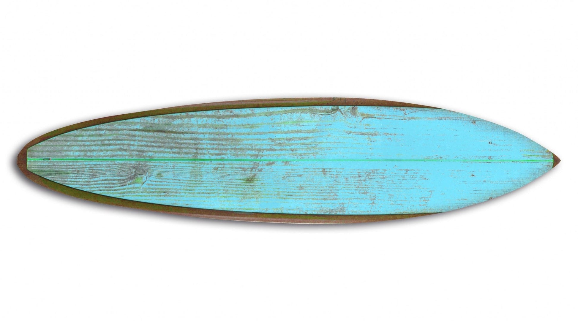 HomeRoots Distressed and Rustic Aqua Surfboard Wood Panel Wall Art