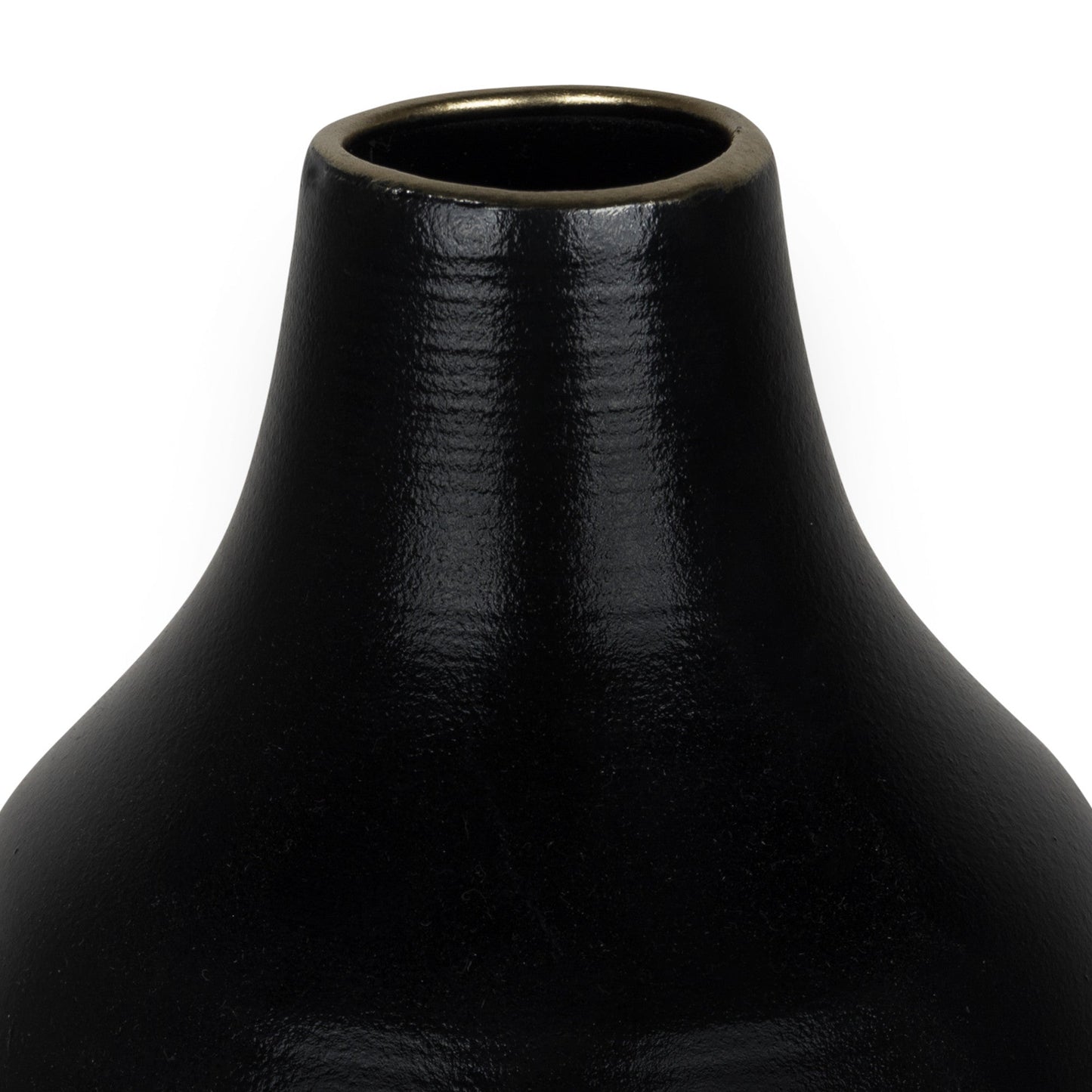 HomeRoots Dora Small Cement Gray and Black Dipped Vase
