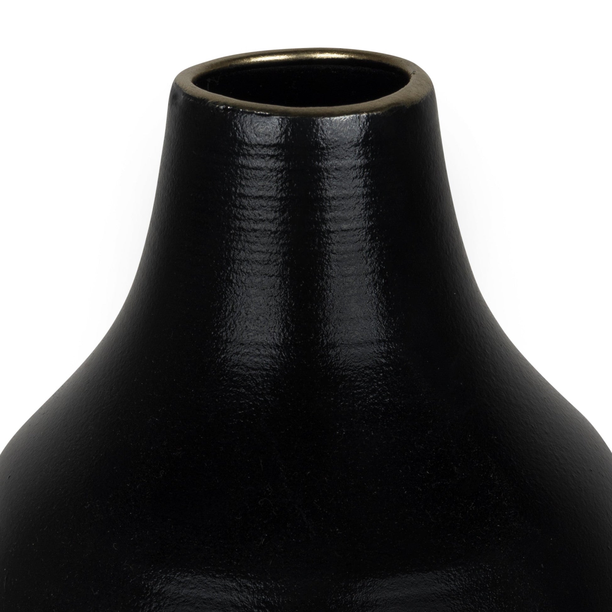 HomeRoots Dora Small Cement Gray and Black Dipped Vase