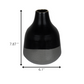 HomeRoots Dora Small Cement Gray and Black Dipped Vase