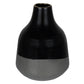 HomeRoots Dora Small Cement Gray and Black Dipped Vase