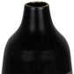 HomeRoots Dora Small Cement Gray and Black Dipped Vase