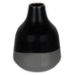 HomeRoots Dora Small Cement Gray and Black Dipped Vase