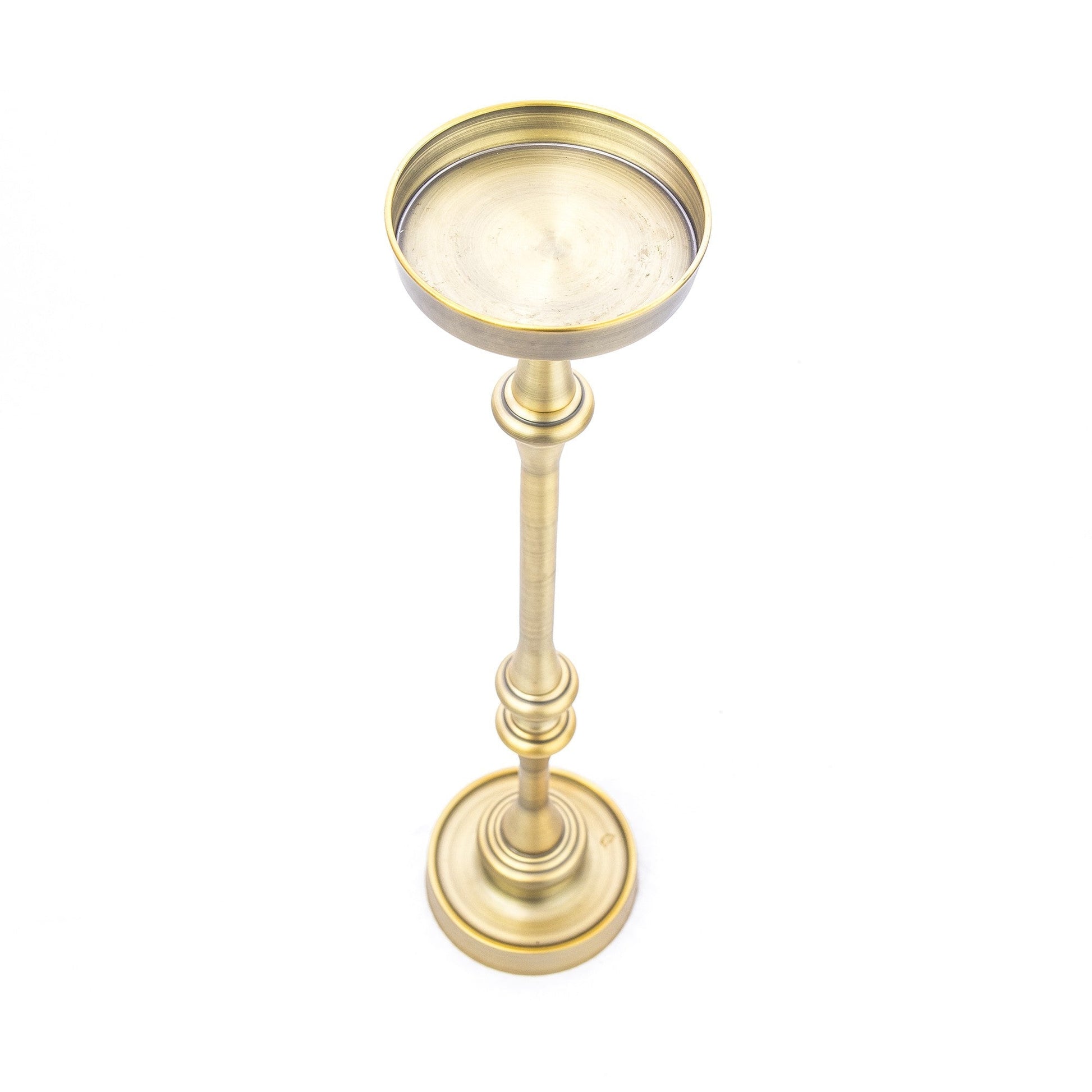 HomeRoots Drink Size Accent Table in Brushed Gold Finish