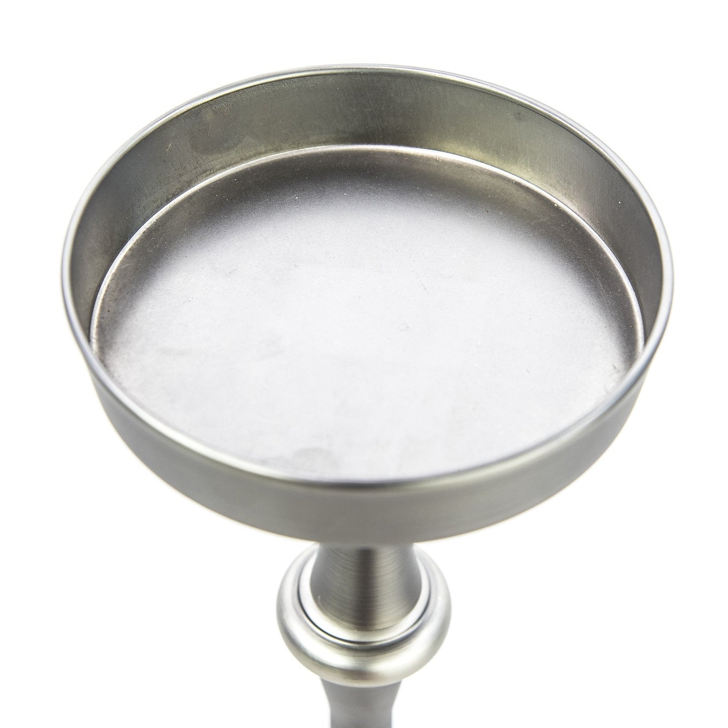 HomeRoots Drink Size Accent Table in Brushed Silver Finish
