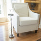 HomeRoots Drink Size Accent Table in Brushed Silver Finish