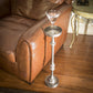 HomeRoots Drink Size Accent Table in Brushed Silver Finish