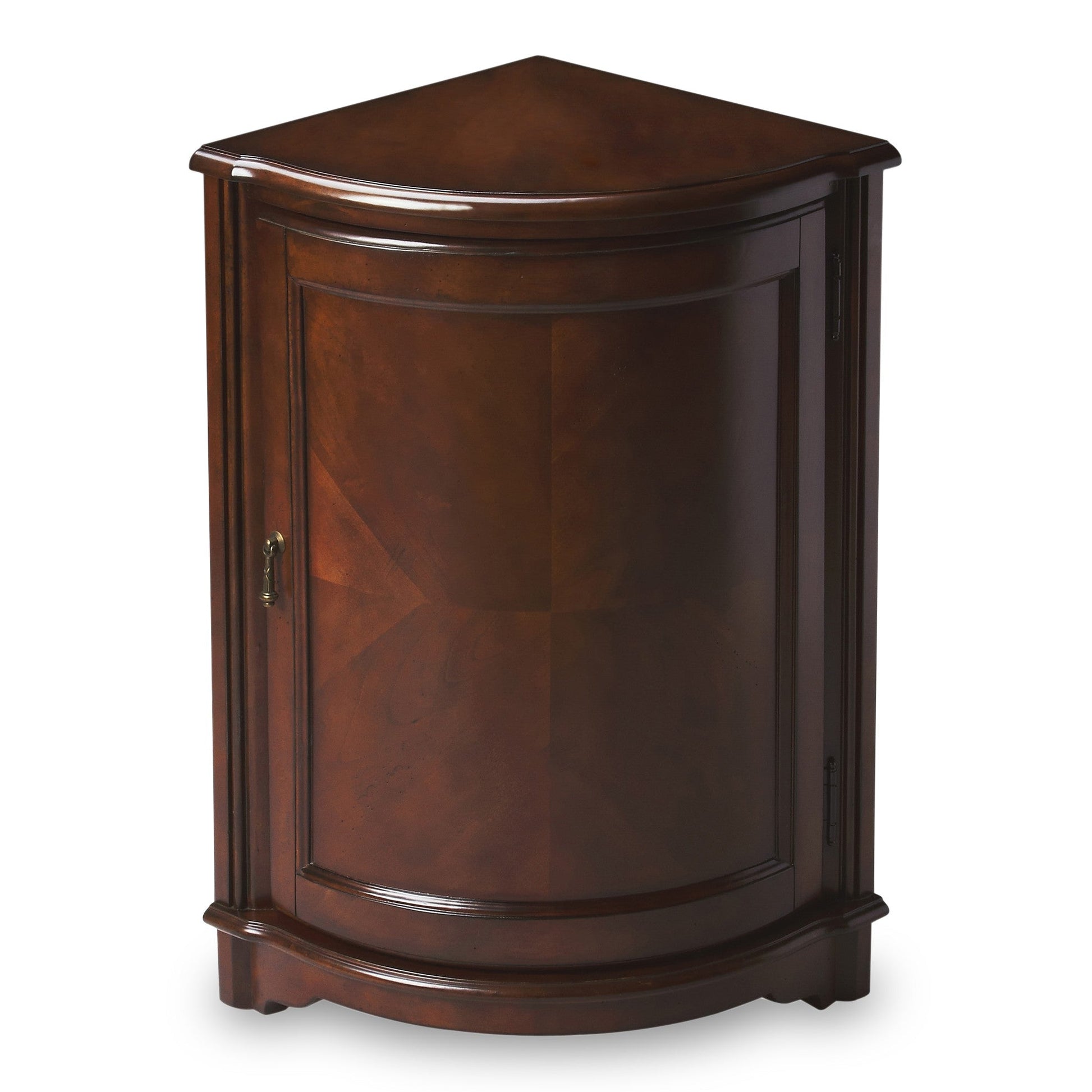 HomeRoots Durham Plantation Cherry Corner Cabinet