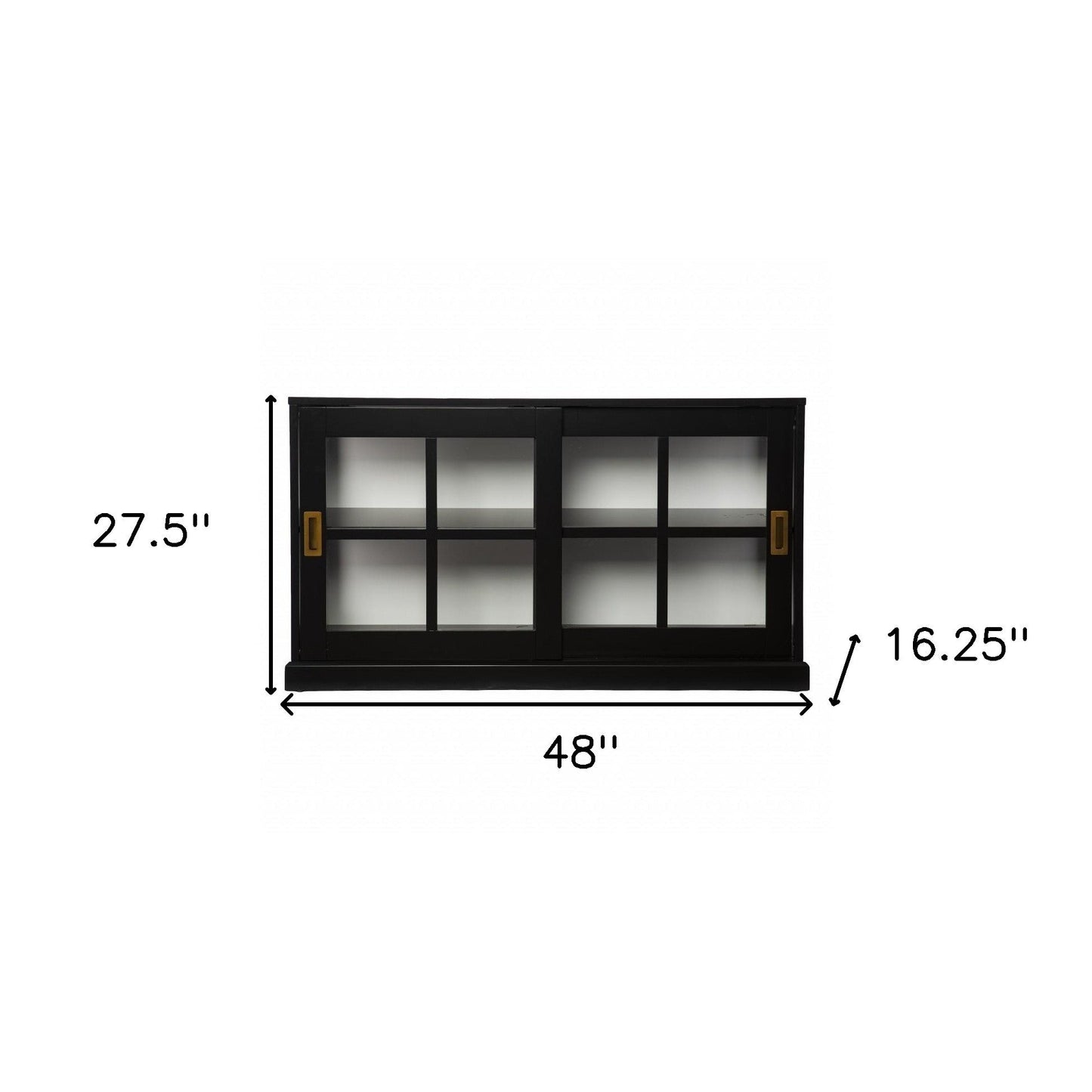 HomeRoots Dynasty Contemporary Black And White Low Curio Cabinet