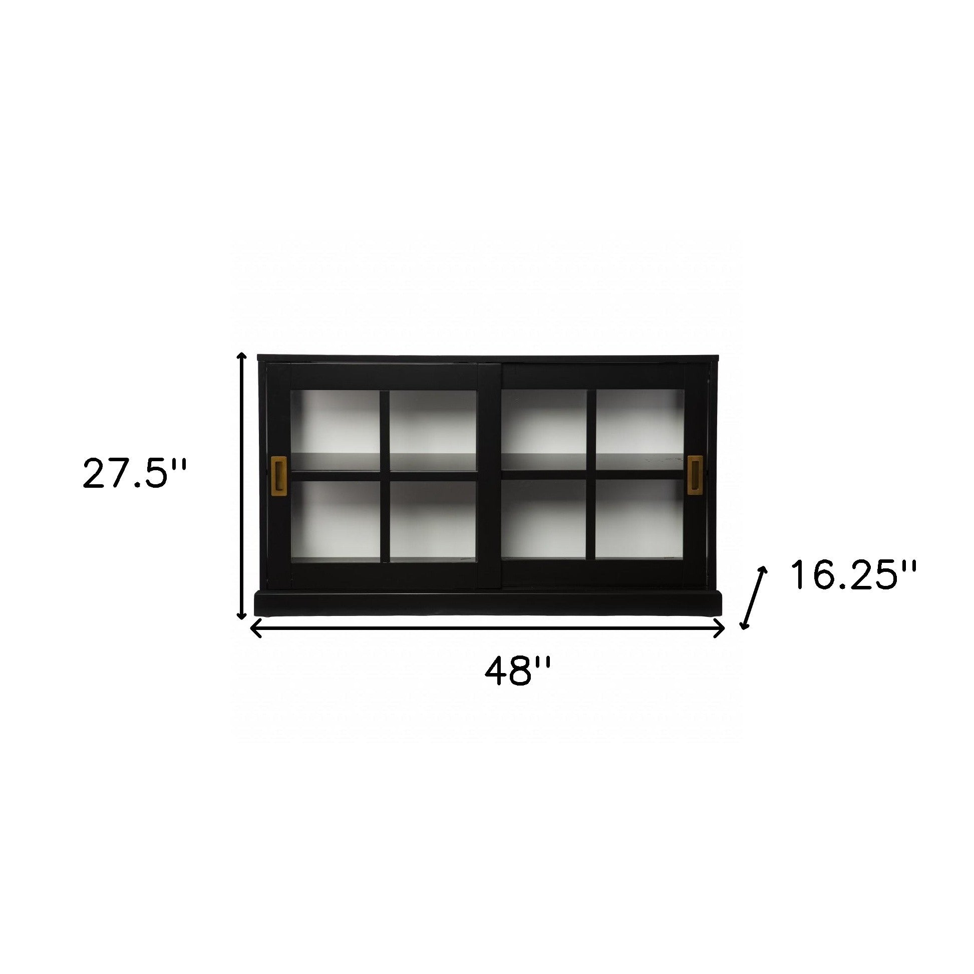 HomeRoots Dynasty Contemporary Black And White Low Curio Cabinet