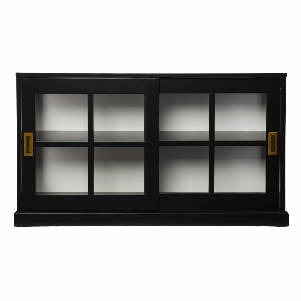 HomeRoots Dynasty Contemporary Black And White Low Curio Cabinet