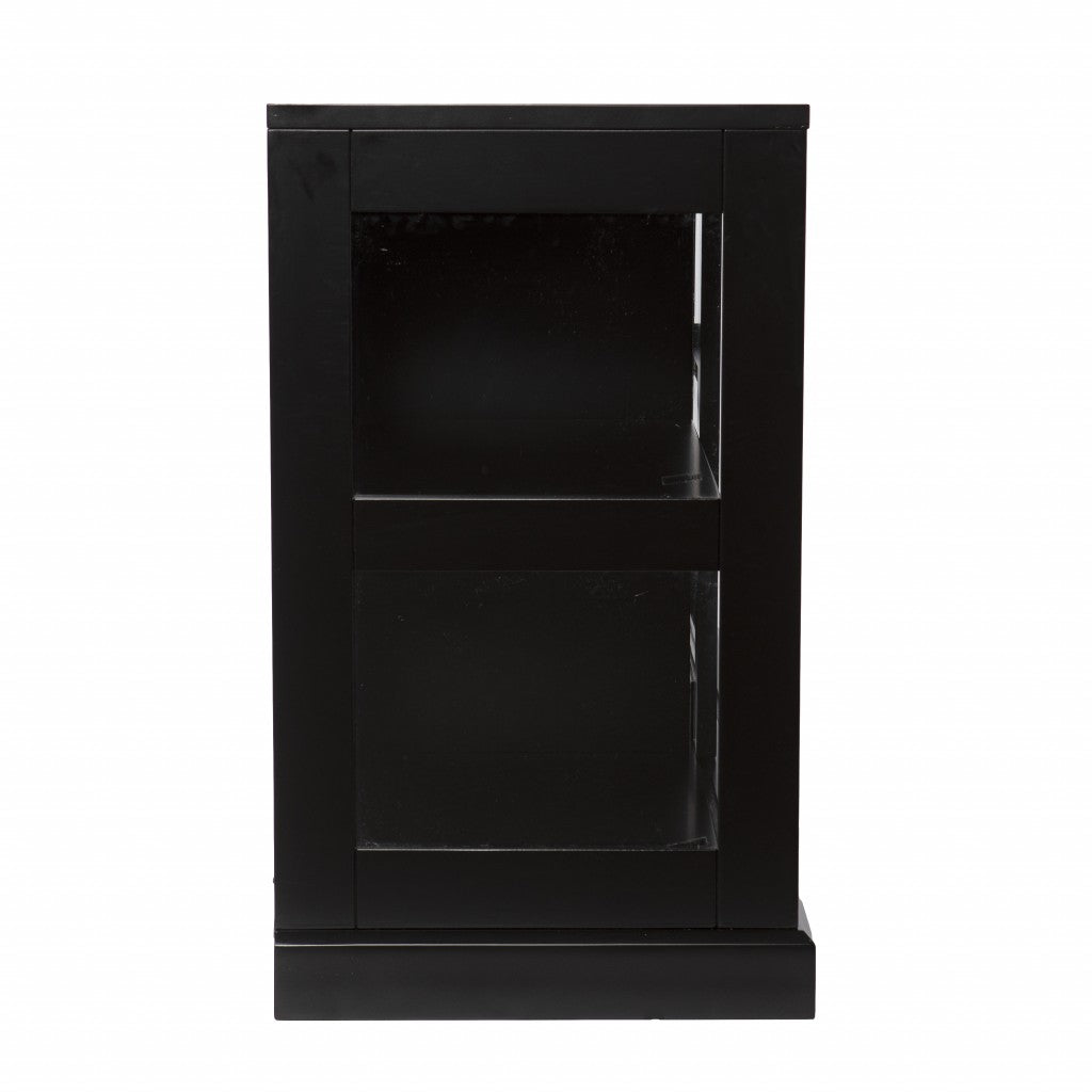 HomeRoots Dynasty Contemporary Black And White Low Curio Cabinet