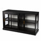 HomeRoots Dynasty Contemporary Black And White Low Curio Cabinet