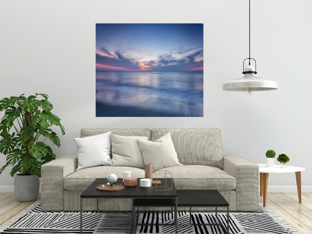 HomeRoots Early Morning Beach Sunrise 3 Giclee Wrap Canvas Wall Art