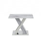 HomeRoots Elegant Marble Glass Top End Table