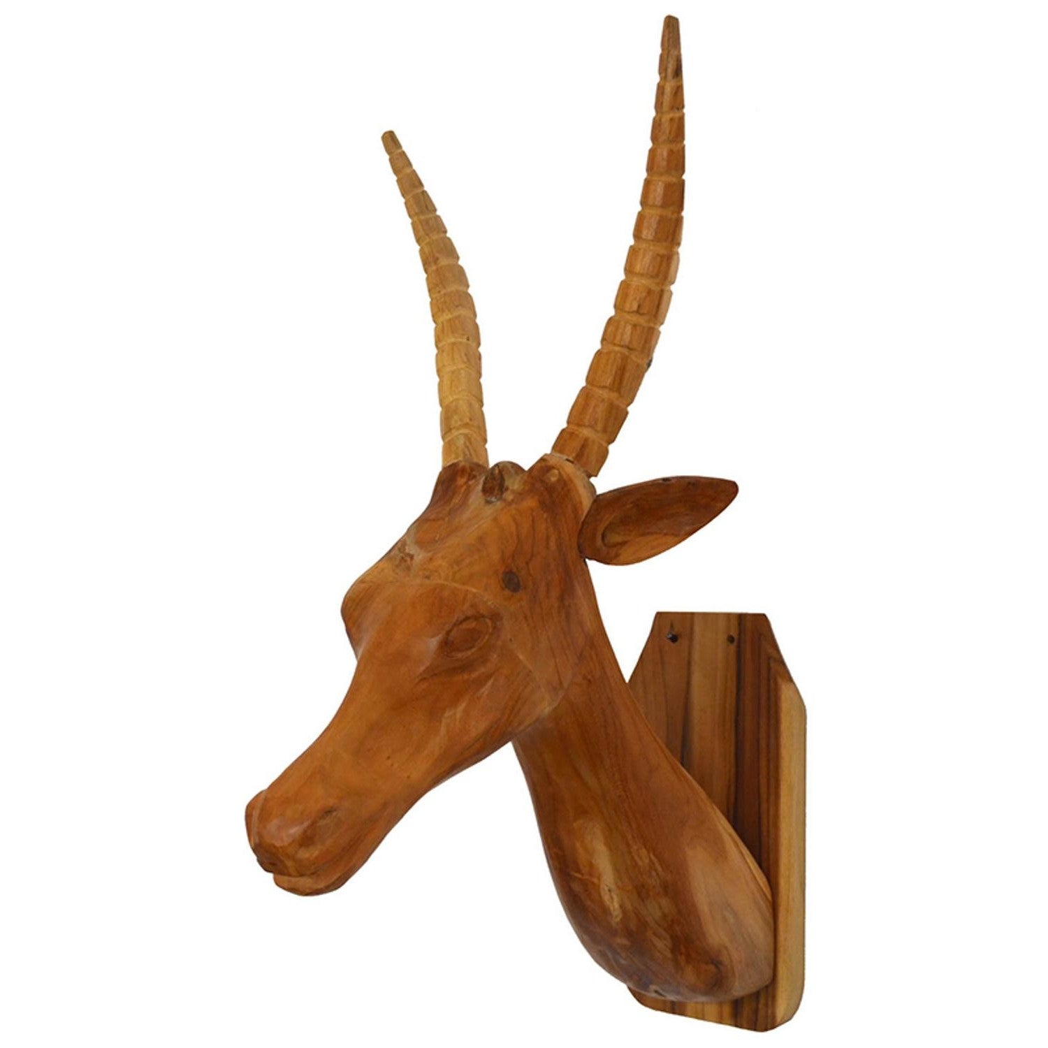 HomeRoots Elk Head Traditional Teak Root Wall Décor