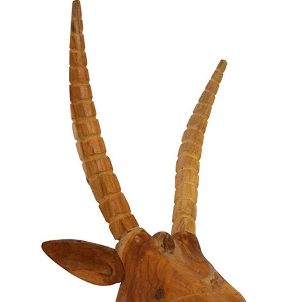 HomeRoots Elk Head Traditional Teak Root Wall Décor