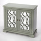 HomeRoots Ellena Gray Mirrored 2 Door Accent Cabinet