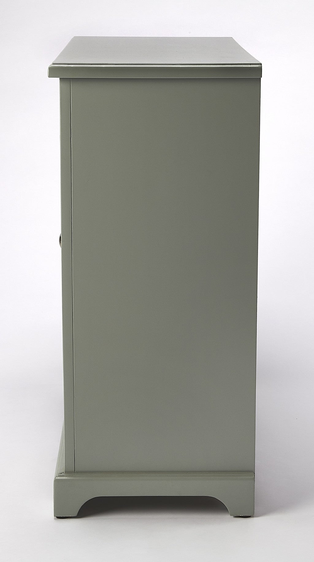 HomeRoots Ellena Gray Mirrored 2 Door Accent Cabinet