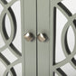 HomeRoots Ellena Gray Mirrored 2 Door Accent Cabinet
