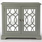 HomeRoots Ellena Gray Mirrored 2 Door Accent Cabinet