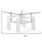 HomeRoots End Table With Rectangular Clear Glass Top and Glossy White Leg