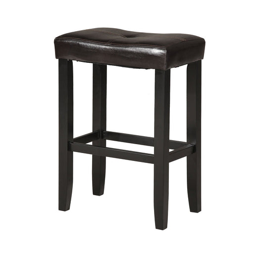 HomeRoots Espresso Pu And Black Bar Stool In Set Of Two