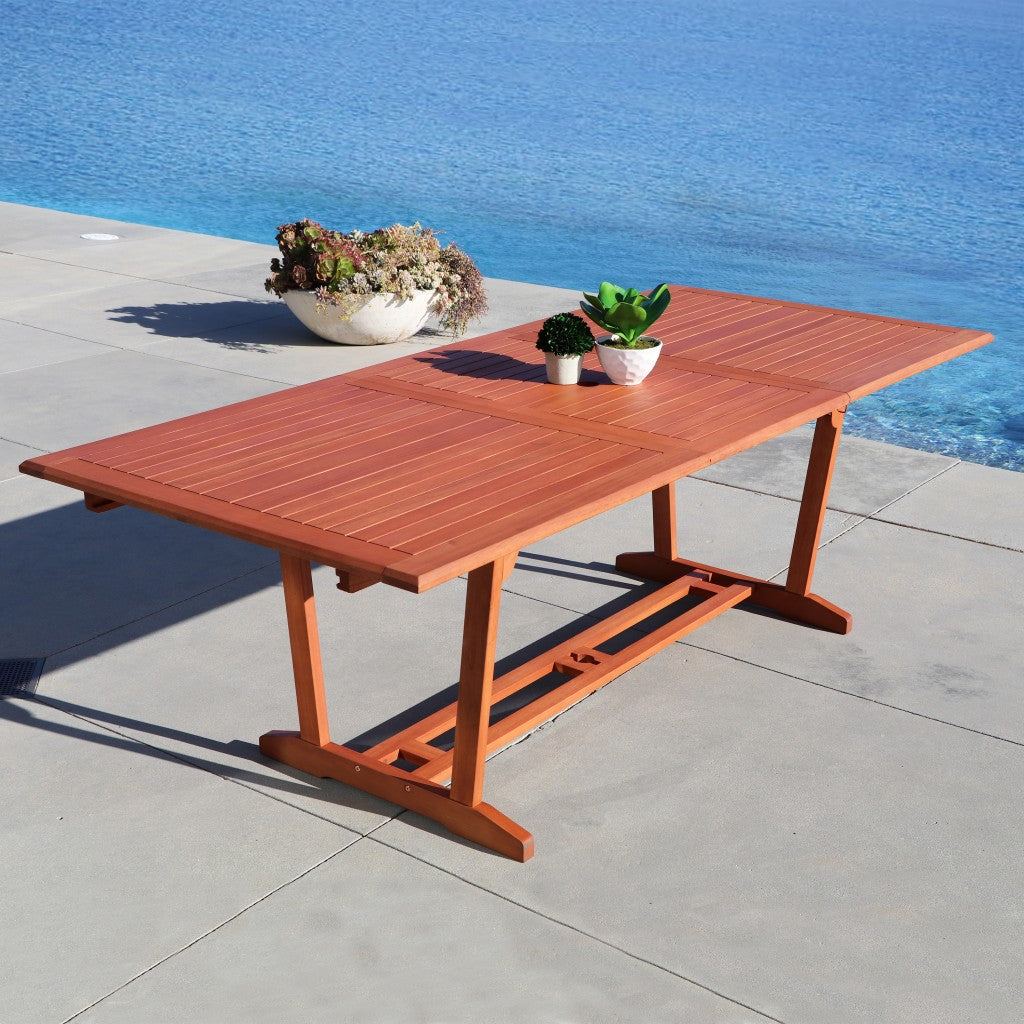 HomeRoots Extendable Dining Table in Sienna Brown Finish