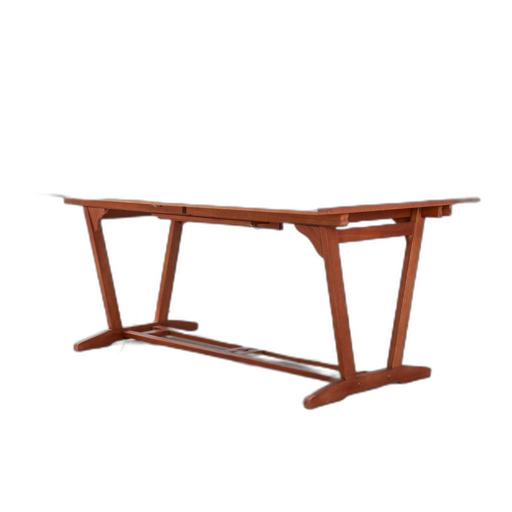 HomeRoots Extendable Dining Table in Sienna Brown Finish