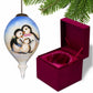 HomeRoots Family of Penguins Hand Painted Mouth Blown Glass Ornament