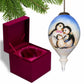 HomeRoots Family of Penguins Hand Painted Mouth Blown Glass Ornament
