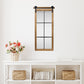 HomeRoots Farmhouse Style Brown Wooden Window Pane Wall Mirror