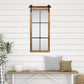 HomeRoots Farmhouse Style Brown Wooden Window Pane Wall Mirror