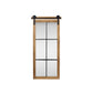 HomeRoots Farmhouse Style Brown Wooden Window Pane Wall Mirror