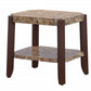 HomeRoots Faux Marble And Brown End Table