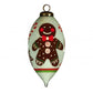 HomeRoots Festive Glitter Gingerbread Man Hand Painted Mouth Blown Glass Ornament