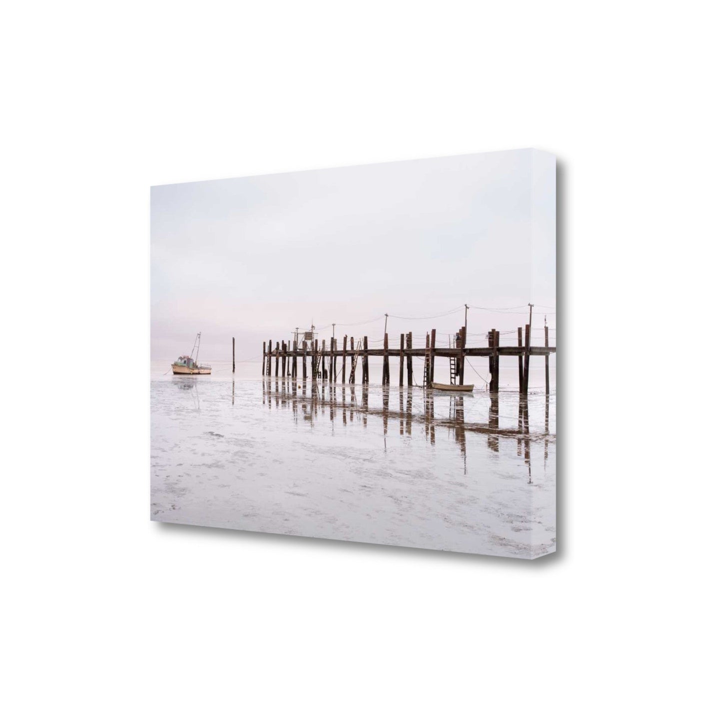 HomeRoots Fishing Boat Pier 3 Giclee Wrap Canvas Wall Art