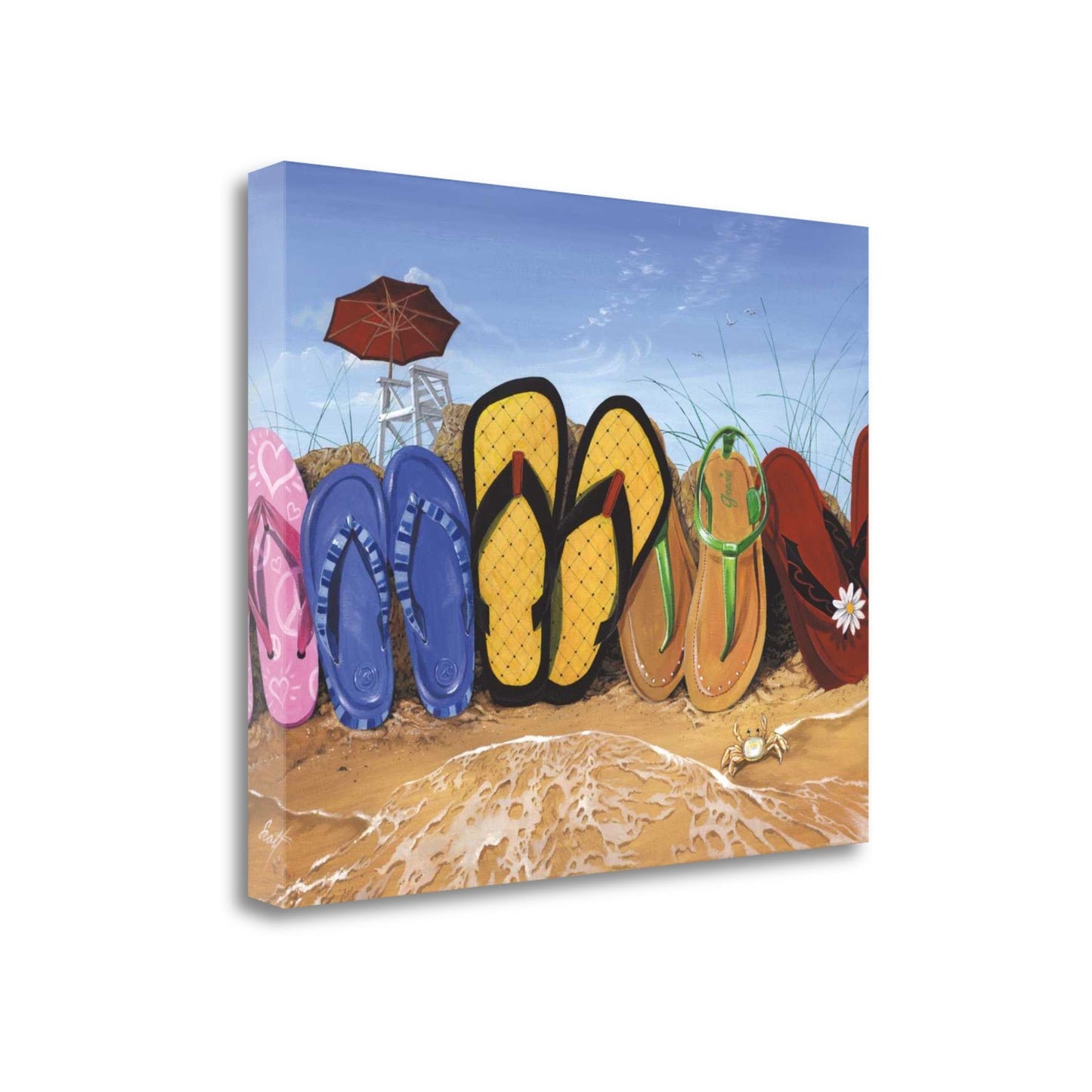 HomeRoots Flip Flops All Lined Up 3 Giclee Wrap Canvas Wall Art