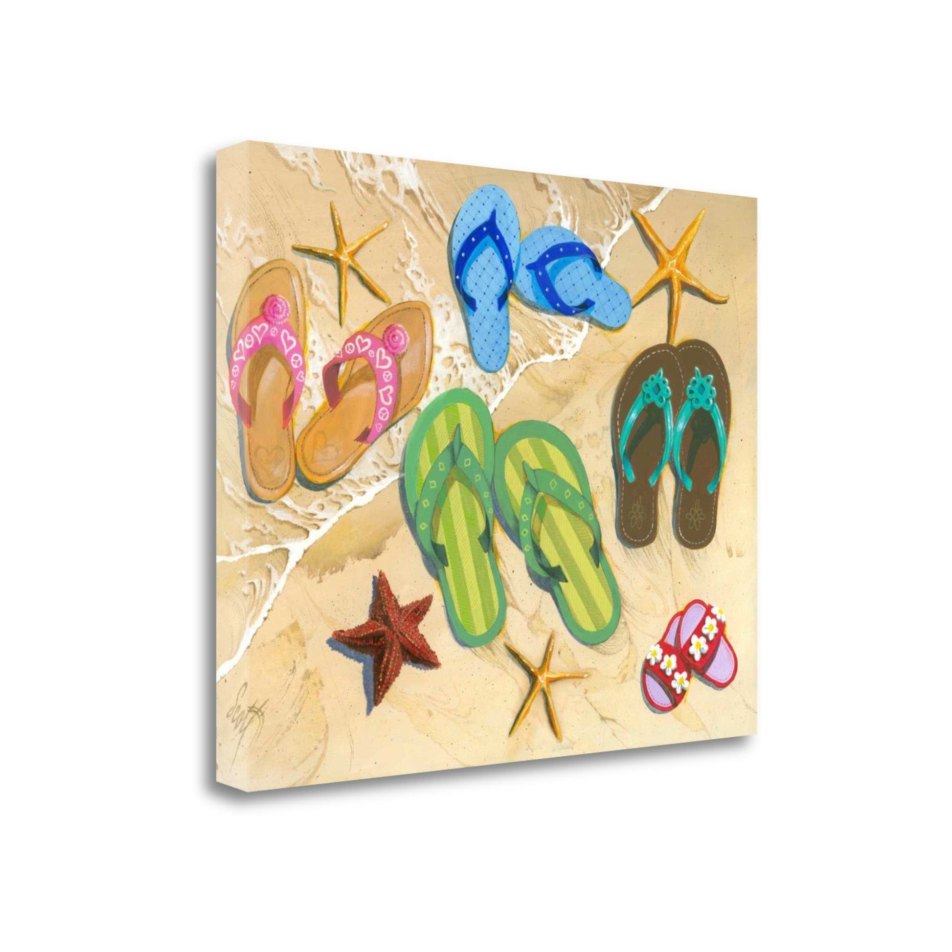 HomeRoots Flip Flops and Starfish 3 Giclee Wrap Canvas Wall Art