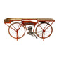 HomeRoots Flying Merkel Motorcycle Bar Cart in Orange Finish