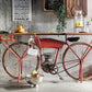 HomeRoots Flying Merkel Motorcycle Bar Cart in Orange Finish