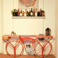 HomeRoots Flying Merkel Motorcycle Bar Cart in Orange Finish