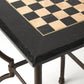 HomeRoots Fossil Stone Square Game Table in Black Finish