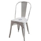 HomeRoots Four 33" Metal Side Chairs In Vintage White Finish